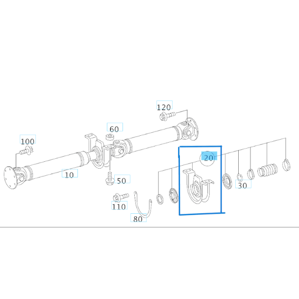 Şaft Askısı Sprinter W906 OEM A9064101281, A9064100381, A9064101181, A9064100681, A9064100281