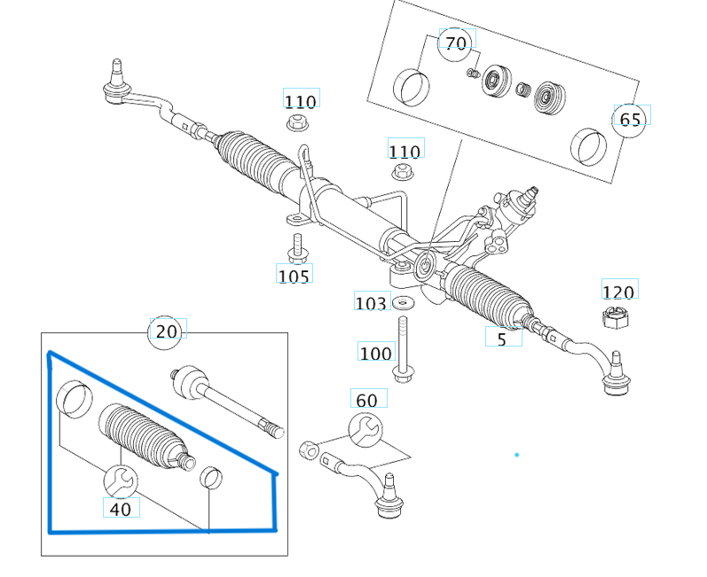 Direksiyon Rot Körüğü  Sağ- Sol VITO W639  OEM A6394600196