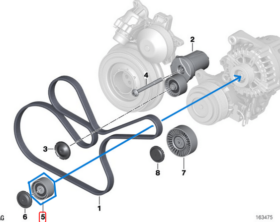 Kayış Gergi Kasnağı / Makarası BMW 1 Seri E81, 82, E87, E88, 3 Seri E90, E91, E92, E93, 5 Seri E60, E61, F07, F10, F11, 7 Seri F01, F02, X1 Seri E84, X3 Seri E83, X5 Seri E70, X6 Seri E71, Motor: M47N2, N47, N57
