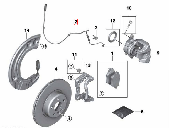 Fren Balata Fişi / Fren Balata Sezicisi Ön BMW X3 Seri G01, G08, M F097, X4 Seri G02, M F98, OEM 34356870351