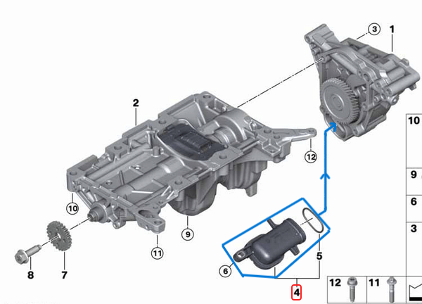 Yağ Pompa Emiş Borusu BMW 1 Seri F20, F21, 2 Seri F22, F23, 3 Seri F30, F31, F34, 4 Seri F32, F33, F36, 5 Seri F07, F10, F11, X1 Seri E84, X3 Seri F25, Motor: N20, N26, OEM 11417589016