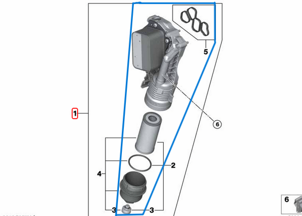 Yağ Filtre Kütüğü Radyatörlü Set / Yağ Filtre Kazanı BMW 1 Seri F40, 2 Seri F44, F45, F46, X1 Seri F48, X2 Seri F39, MINI F54, F55, F56, F57, F60 Motor: B38C, B48C, OEM 11428649177, 11428661958