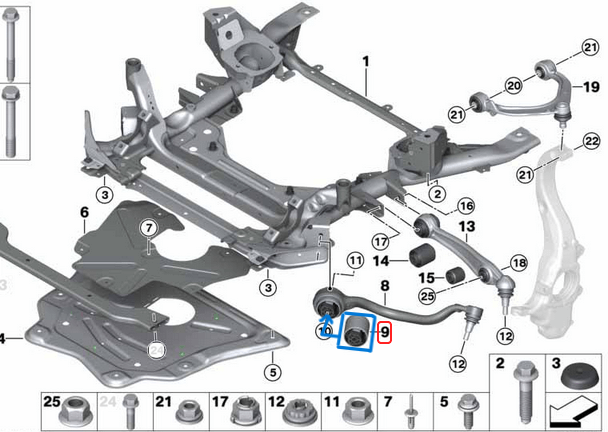 Salıncak Burcu Ön Alt Salıncak İçin  BMW X5 Seri F15, X6 Seri F16, OEM 31126851693