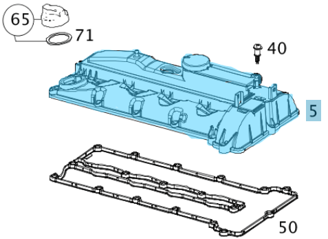 Subap Kapağı / Motor üst Kapağı / Külbütör Kapağı CLA W117, A Seri W176, B Seri W246 Motor: OM651 OEM A6510109018, A6510101030, 6510109018, 6510101030