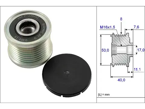 Şarj Dinamo Kasnağı / Alternatör Kasnağı ML W164, E Seri W211, S Seri W221, Motor: OM629, OEM A6291500160