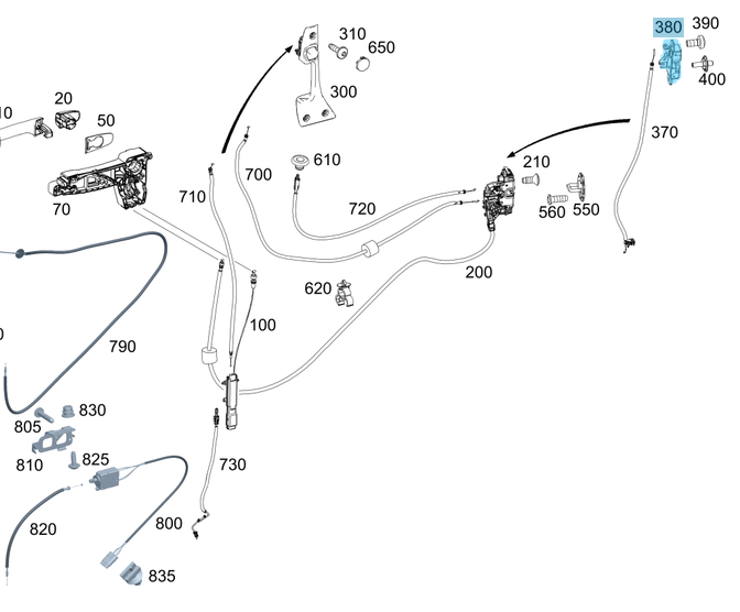 Kapı Kilidi Sol Yan Sürgülü Kapı Üst Sprinter W906, W907, W910, OEM A9067300435, 9067300435