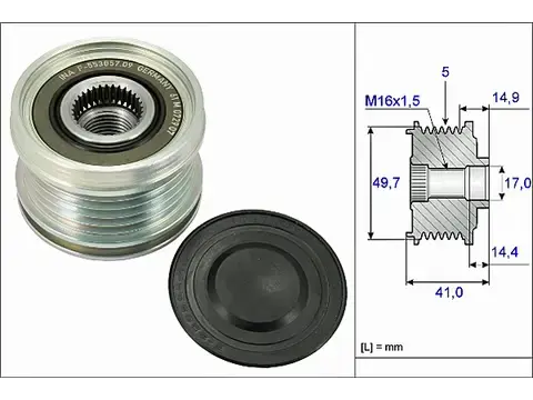 Şarj Dinamo Kasnağı / Alternatör Kasnağı A Seri W168, W169, B Seri W245, Vaneo W414 Motor: OM640, OM668, OEM A6401500560, A6401500160