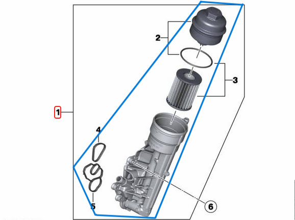 Yağ Filtre Kütüğü Tek / Yağ Filtre Kazanı BMW 1 Seri F20, F21,  3 Seri F30, F31, Motor: N13  OEM 11427611968