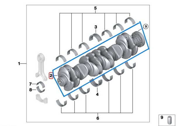 Krank Mili BMW 3 Seri E90, E91, E92, E93, 5 Seri F07, F10, F11, 7 Seri F01, F02, X5 Seri E70, X6 Seri E71, Motor: N57, N57N OEM 11217799970