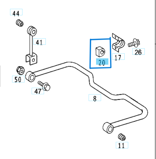 Viraj Lastiği Arka SPRINTER W904 30mm OEM A9043260981