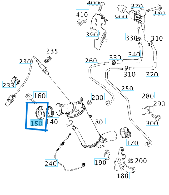 Egzost Bağlantı Kelepçesi W203, W210 VITO W639, SPRINTER W901, W906 C Seri, E Seri OM611, OM612, OM642, OM646 OEM A2034900441