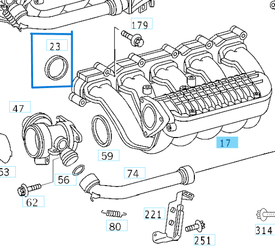 Emme Manifold Contası Takım W203, W210, W211 C Seri, E Seri  OM612, OM647 OEM 6110940080