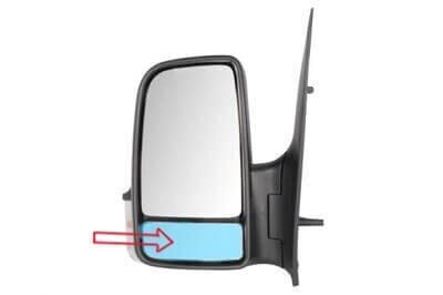Ayna Camı Alt Sol Yuvarlak Göbek OEM Kalite Sprinter W906, VW Crafter, OEM A0028113933, 0028113933