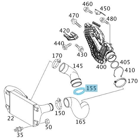 Oring Conta / Turbo Hortum Contası Ø61,90mm Universal ML W164, C Seri W204, W Seri W211, W212, S Seri W220, W221, W222, Vito W639, Sprinter W906, W907, Motor: OM642, OM646, OEM A0289974548