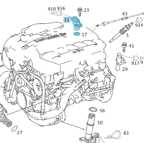 Eksantrik Devir Sensörü / Eksantrik Konum Sensörü Motor: OM611, OM612, OM642, OM646, OM647, OM648, OEM A0051531328, A0031539728