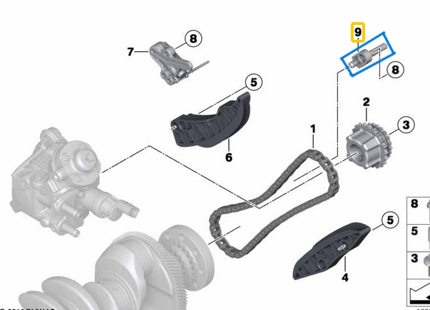 Yağ Fıskiyesi / Yağ Püskürtme Memesi / Eksantrik Zincir Yağlama Jeti BMW ve MINI Motor: B37, B47, N47, N57N OEM 13527797909