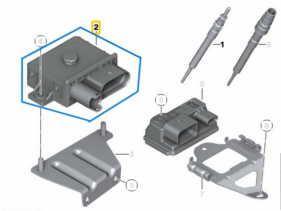 Kızdırma Rölesi / Buji Isıtma Rölesi BMW 3 Seri E90, E91, E92, E93, 5 Seri F07, F10, F11, 7 Seri F01, F02, X5 Seri E70, X6 Seri E71, Motor: N57, N57S OEM 12218591724, 12217800156