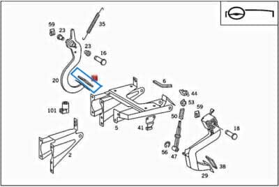 Pedal Lastiği Fren, Debriyaj Vito W638, Sprinter W901, W902, W903, W904 OEM A6382920082