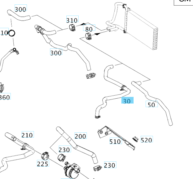 Kalorifer Hortumu SPRINTER W906 OM651 OEM A9068327423