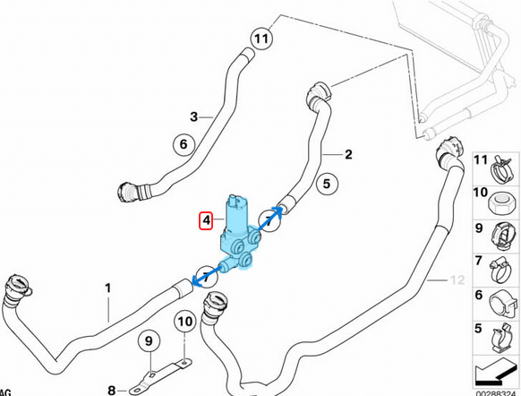Kalorifer Musluğu BMW 1 Seri E81, E82, E87, E88, 3 Seri E90, E91, E92, E93, X1 Seri E84, Motor: N45, N47, N57, OEM 64116928246