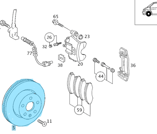 Fren Diski / Fren Aynası Ön Takım Vito W638 OEM A6384210112, 6384210112