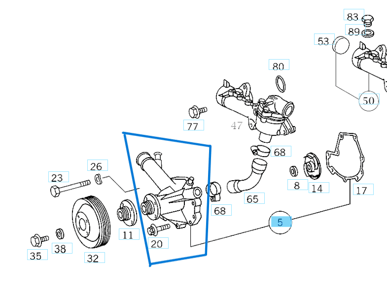 Devirdaim Su Pompası VITO W638 M111 OEM A1112003901, A1112002401
