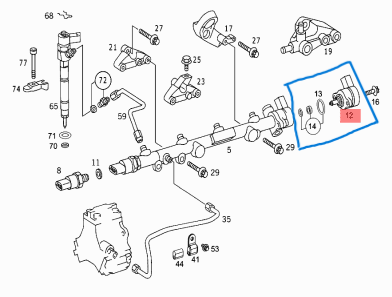 Yakıt Basınç Regülatörü (Valfi) OM611, OM612 OEM A6110780149, 0281002241