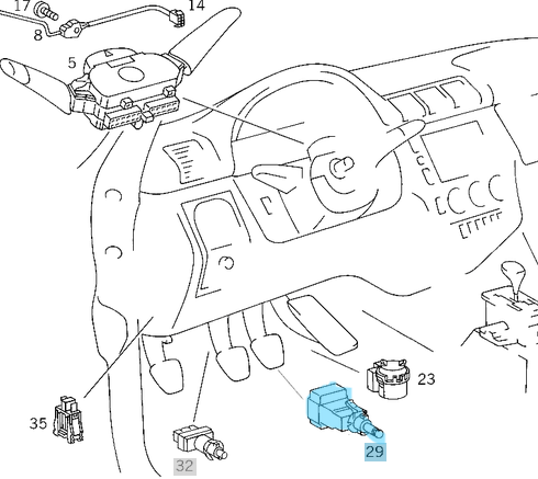 Fren Müşürü / Fren Pedal Şalteri ML W163, A Seri W168, W169, B Seri W245, Vaneo W414, Sprinter W901, W902, W903, W904, W909, Vito W638, OEM A0015458709, A0015452009