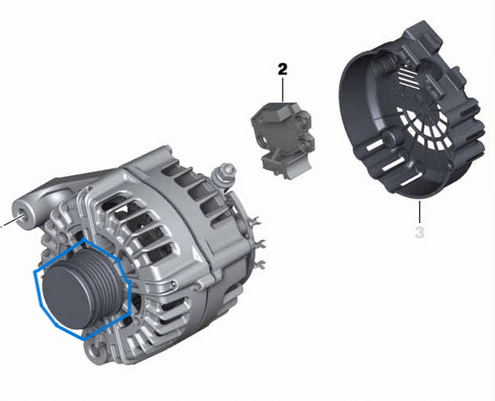 Şarj Dinamo Kasnağı / Alternatör Kasnağı BMW 1 Seri E81, E82, E87, E88, 3 Seri E90-E93, 5 Seri E60, E61, X1 Seri E84, X3 Seri E83, Motor: N47 OEM 12317802261, 12317802619, Ina No: 535020310