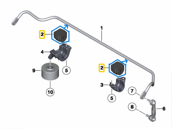 Viraj Demir Lastiği Arka 12mm BMW 5 Seri F10, F11,  OEM 33556788861