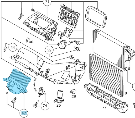 Kalorifer Motoru Vito W638 OEM A0028301508