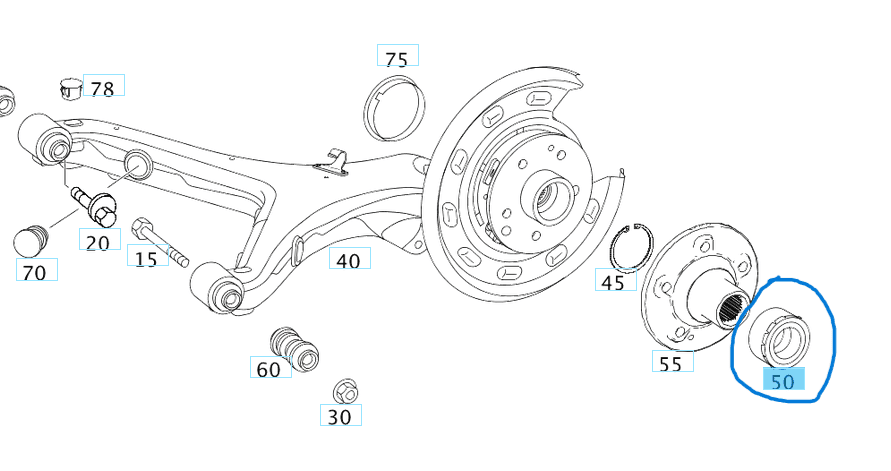 Teker Bilyası Arka ABS'li VITO  W639, W447 OEM A6393340006, A6399810427