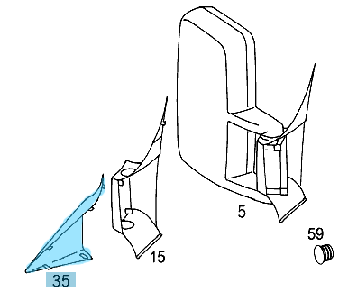 Ayna Üçgen Kapağı Sağ SPRINTER W901, W902, W903, W904 OEM A9018110107