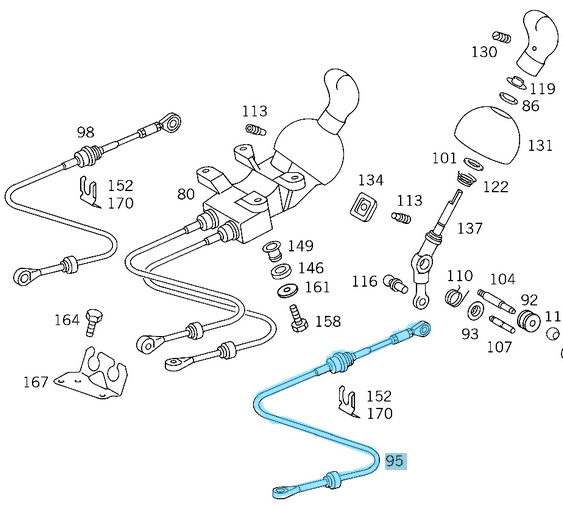 Vites Teli Kısa Geri Vites / Şanzıman Teli Vito W638 OEM A0002680091