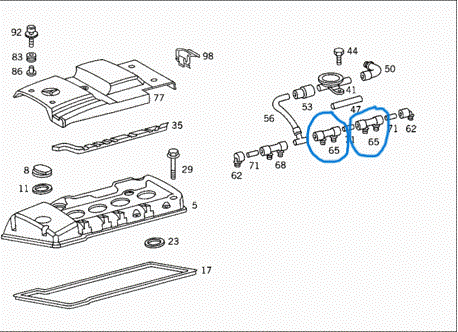 Pipo Ara Hortum Çift Çıkış W124, W202, W210 OM604, OM605, OM606 OEM A6040160281