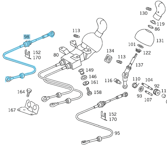 Vites Teli Uzun İleri Vites / Şanzıman Teli Vito W638 OEM 0002680191