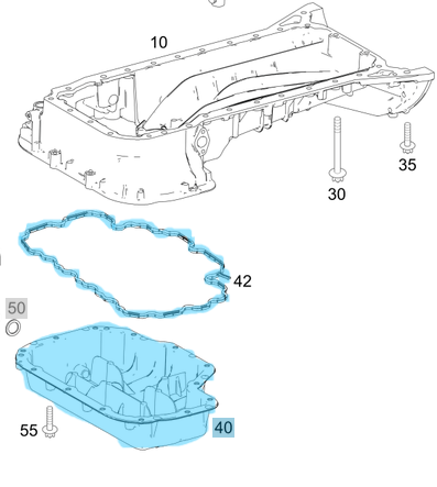 Karter Alt Plastik / Karter Yağ Tası / Yağ Karteri S Seri W222 OM642 OEM A6420100910, 6420100910