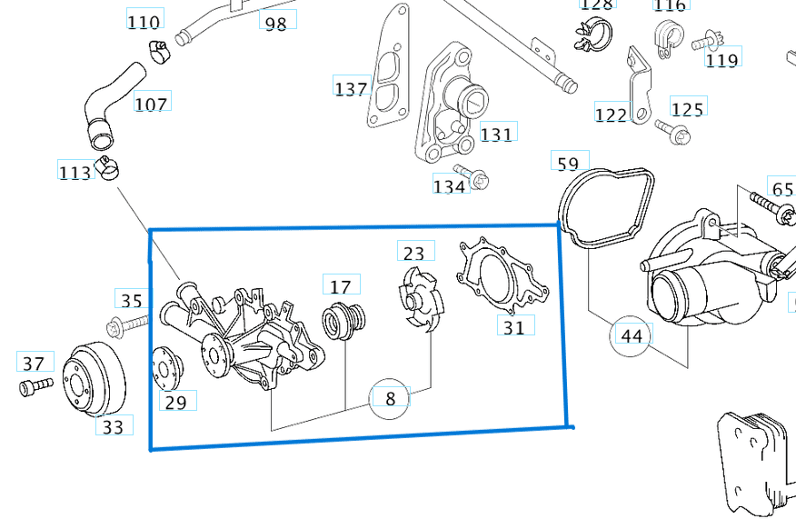 Devirdaim Pompası / Su Pompası Sprinter W906, Vito W639, Motor: OM646 OEM A6462001601, A6462001001