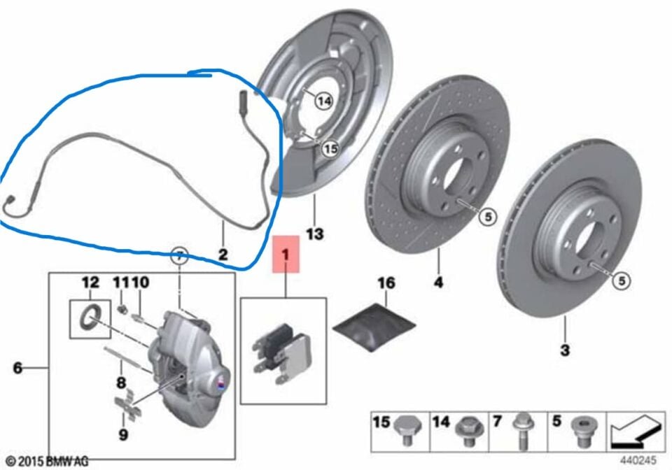 Balata Fişi Ön BMW F20, F22, F30, F32  1 SERI, 2 SERI, 3 SERI, 4 SERI OEM 34356792289