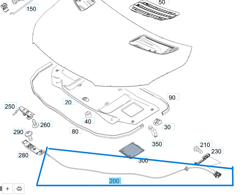 Kaput Açma Teli Sprinter W907, W910 OEM A9078800100