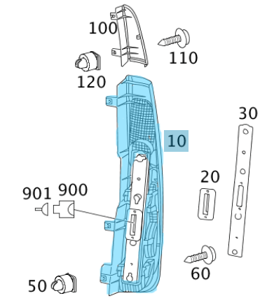 Stop Sağ Duysuz / Stop Camı Sağ Vito W639 OEM A6398200264