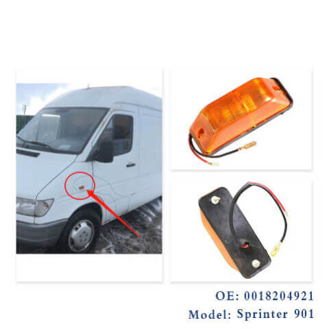 Çamurluk Yan Sinyali Sağ-Sol G Seri W461, W464, Sprinter W901, W902, W903, W904, W906, W907, W910, Vario OEM A0018204921, 0018204921