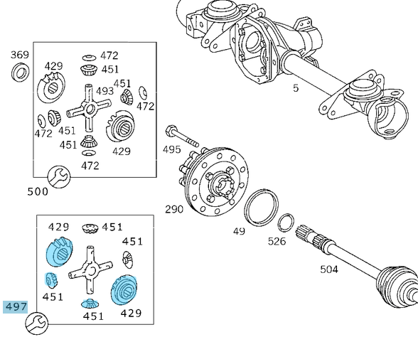 Defransiyel Dişli Tamir Takımı 9 Diş x 14 Diş 21mm Pulsuz Sprinter W901, W902, W903 OEM A6113500126, 6113500126