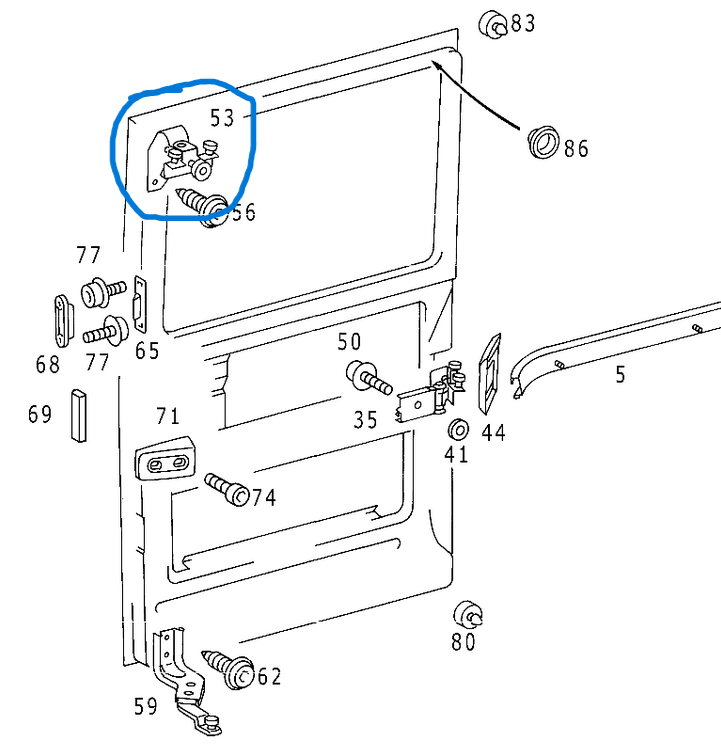 Sürgülü Kapı Kızak Makarası Sağ Üst SPRINTER W901, W902, W903, W904 OEM A9017601047