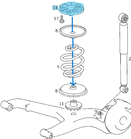 Get Lastiği Takozu Arka Üst / Helezon Takozu Arka Büyük Üst Vito W638 OEM A6383240884, A6383240684