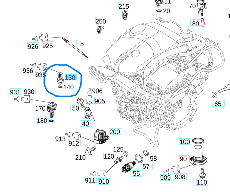Egzost Basınç Müşürü / EGR Basınç Müşürü C Seri W204, W207, E Seri W212, Vito W639, Sprinter W906, OM651 OEM A6519050200, A0071530328, A0091535128