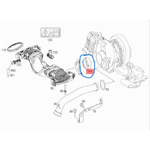Turbo Hava Emiş  Boru Contası ML Seri W164, C Seri W204, E Seri W212, Motor; OM642  OEM A6420940180