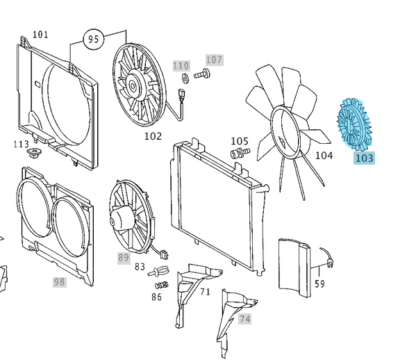 Fan Termiği  C Seri W202, CLK Seri W208, E Seri W210 Motor: M112 OEM A1122000122