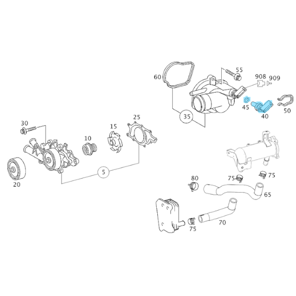 Hararet Müşürü A Seri W168, C Seri W202, W203, E Seri W210, W211, S Seri W220, Vito W639, Sprt. W901, W902, W903, W906 Motor: OM611, OM612, OM628, OM646, OM647 OEM A0999053800, A0009050700, A0005425118