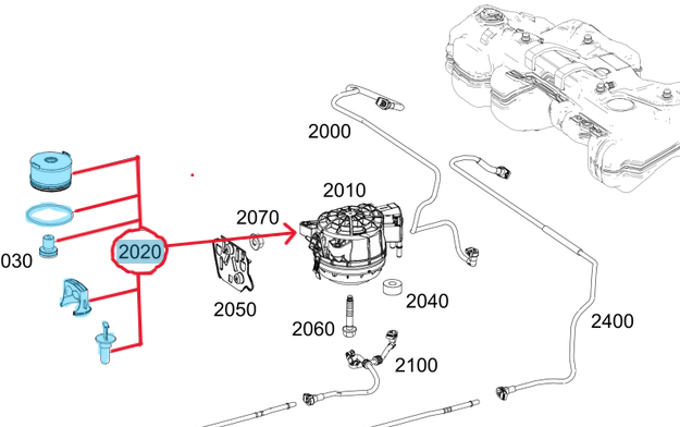 Mazot Filtresi (Eleman) / Yakıt Filtresi (Eleman) C Seri W205, E Seri W213, S Seri W223, Vito W447, Sprinter W907  Motor: OM654 OEM A6540900652, A6540900252, A6540920100, 6540900652, 6540900252, 6540920100